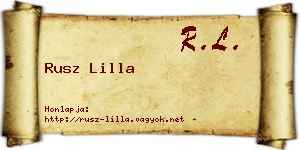 Rusz Lilla névjegykártya