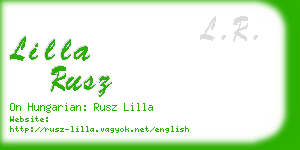 lilla rusz business card